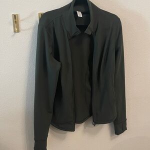 90 Degree By Reflex dark green track Jacket size L Y2K athliesure